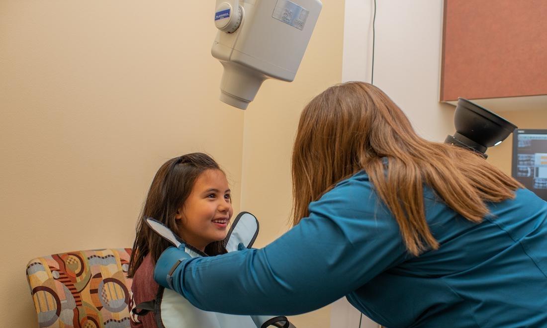 Patient Preparing for X-rays young patient at highlands ranch pediatric dentist