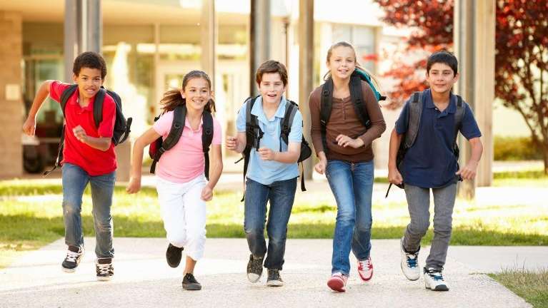 Kids at school running | Castle Rock Pediatric Dentist